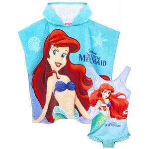 The Little Mermaid Girls Swimsuit And Poncho Set / Blue